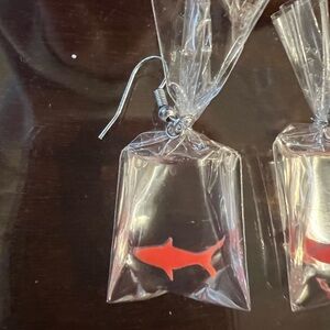 Adorable goldfish in bag earrings